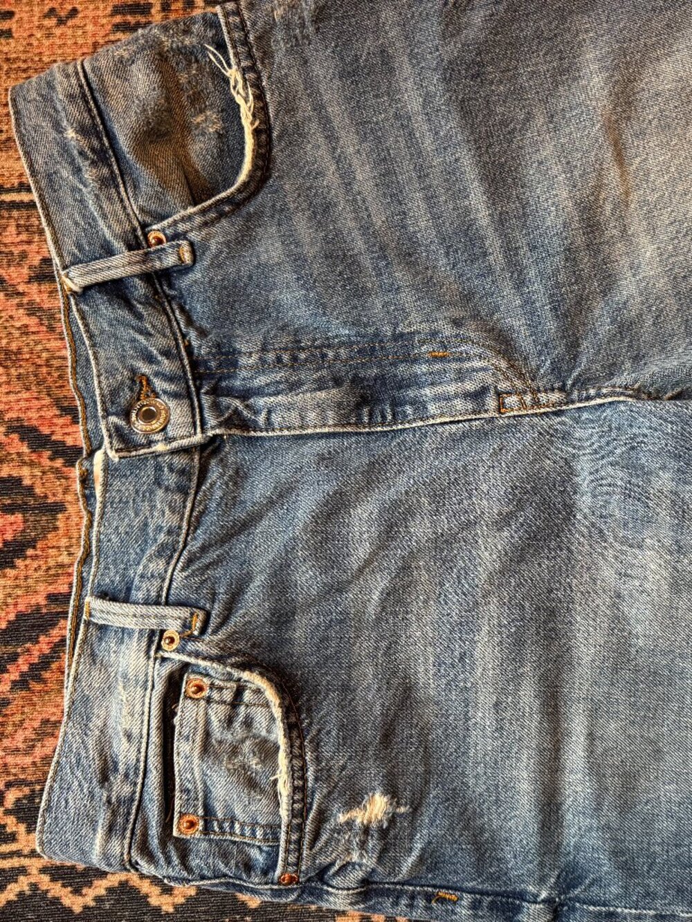 Zara The New Daddy Jeans Women’s 4 Distressed Ripped Straight Leg Y2K - Picture 4 of 6